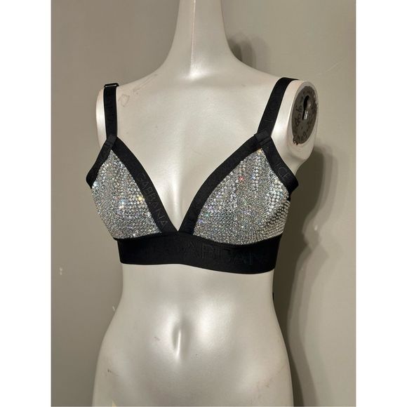 KIM DOLCE&GABBANA Triangle bra with fusible rhinestones - Picture 4 of 11